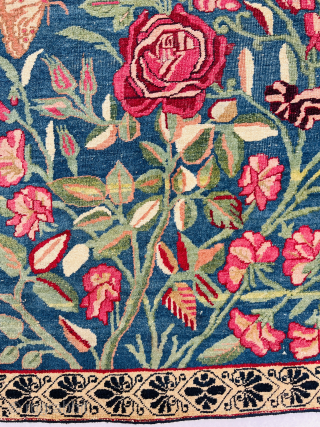 Rare Antique Esfahan small rug circa 1870,very good condition size 60x60cm Fine texture Please Contact this email for more information.
hamidparsacarpet@yahoo.com             