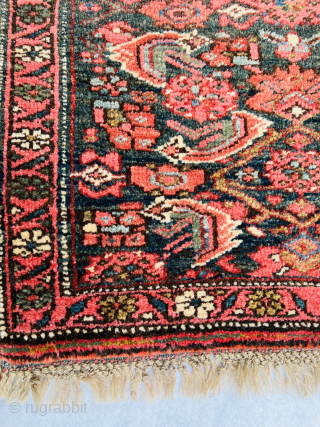 Bijar small Rug circa 1880 wool on wool all good colors and perfect condition size 53x51Cm Please Contact this email for more information. 
hamidparsacarpet@yahoo.com         