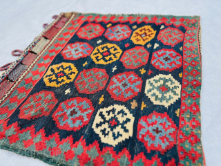 Large varamin kilim bag.circa 1880 all fantastic natural colors and good condation wool on wool size 80x75cm Please Contact this email for more information hamidparsacarpet@yahoo.com        