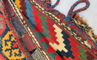 Large varamin kilim bag.circa 1880 all fantastic natural colors and good condation wool on wool size 80x75cm Please Contact this email for more information hamidparsacarpet@yahoo.com        