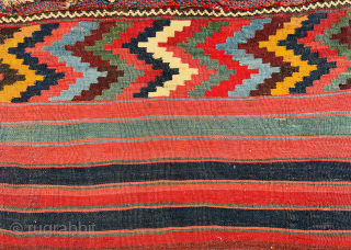 Large varamin kilim bag.circa 1880 all fantastic natural colors and good condation wool on wool size 80x75cm Please Contact this email for more information hamidparsacarpet@yahoo.com        