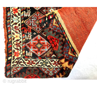 complete Varamin Khoorjin circa 1880 With very beautiful animals woven on both sides and looking towards the center., the field is covered in a diamond lattice containing cruciform designs with natural saturated  ...