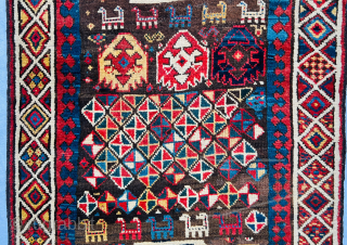 Antique Shahsevan Hashtroud Miyaneh runner, circa 1880, size 310x95 cm (122x37 inches), with attractive animal and decorative motifs on a natural brown wool background. Please contact this email for more information: hamidparsacarpet@yahoo.com 