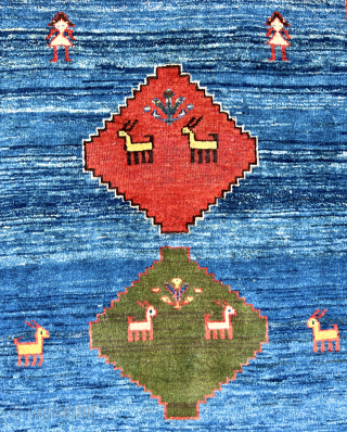 Beautiful Old Lori Gabbeh rug size 195x115cm (approximately 77x45 inches). Please contact this email for more information: hamidparsacarpet@yahoo.com               
