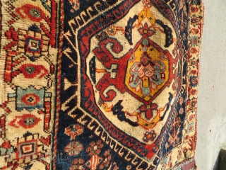 Very fine Qashqai kashkuli bag all natural days silky wool and without any repair,size 116x59cm taken with kilim               