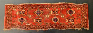 Turkmen Beshir Mina Khani torba 1870 circa, none cut but you see the fold lines so in as found condition Available as is.size142x45cm          