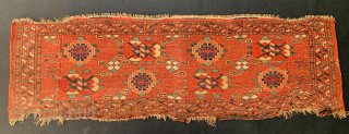 Turkmen Beshir Mina Khani torba 1870 circa, none cut but you see the fold lines so in as found condition Available as is.size142x45cm          