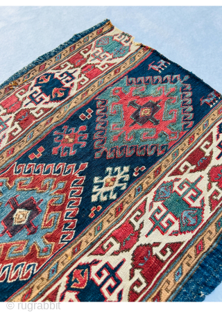 Very fine Shahsevan Moghan savalan Mafrash panel circa 1870 all good colors size 55x45cm.                   