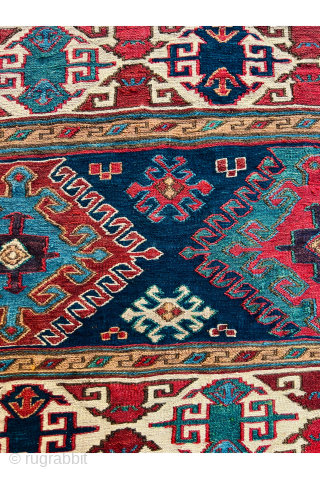 Very fine Shahsevan Moghan savalan Mafrash panel circa 1870 all good colors size 55x45cm.                   
