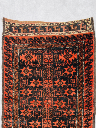 amazing Baluch balisht circa 1880 Beautiful animals embroidered on both ends With sumac technique and With four main colors Dark brown red-red Fawn in the narrow border and in the center of  ...