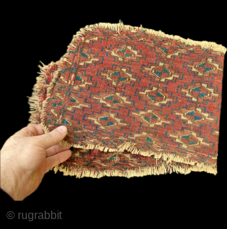 rare antique Turkmen kizil ayak? mafrash/kap fragment from the mid 19c size 72x25 cm                   