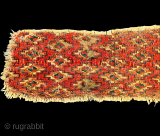 rare antique Turkmen kizil ayak? mafrash/kap fragment from the mid 19c size 72x25 cm                   