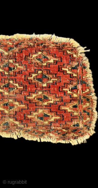 rare antique Turkmen kizil ayak? mafrash/kap fragment from the mid 19c size 72x25 cm                   