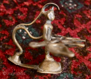Hindu Deepa Lakshmi Oil Lamp;  18th-19th c;  velvety surface from a couple of centuries of continuous ritual use.  Notice the subtlety and mystery of her face and the sacred  ...
