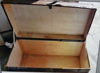 Authentic LOUIS VUITTON Monogram Steamer Trunk.  Manufactured in France over a hundred years ago. Instantly recognized by the famous monogram adorning all sides. Brass hardware and wheels, canvas, and leather trim.  ...