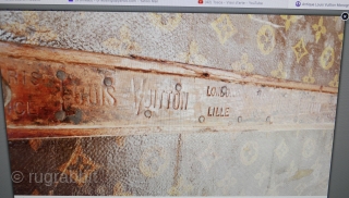 Authentic LOUIS VUITTON Monogram Steamer Trunk.  Manufactured in France over a hundred years ago. Instantly recognized by the famous monogram adorning all sides. Brass hardware and wheels, canvas, and leather trim.  ...