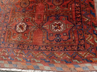 Fine Ersari rug   Excellent condition  Circa 1910-20   61"x 41"  Natural dyes  Very possibly a 'Dowry Rug', given the fine weave and the elegant shirazi at  ...