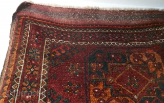 Very fine antique Turkmen Ersari;  58"x43"(4'10" x3'7"): handspun wool,  like velvet;  original selvage and kilim ends;  circa 1910-20.  Professionally cleaned.  (SOLD...Thank you)     