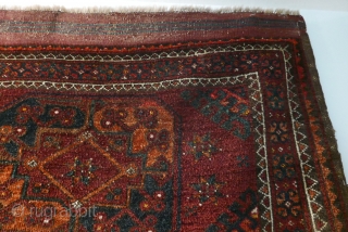 Very fine antique Turkmen Ersari;  58"x43"(4'10" x3'7"): handspun wool,  like velvet;  original selvage and kilim ends;  circa 1910-20.  Professionally cleaned.  (SOLD...Thank you)     