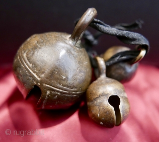 
Antique Cow and Goat Bells from Laos;  brass;  19th c.
Lovely brass bells with a wonderful patina and satin-like surface proving their age and much handling.  19th c.  Acquired  ...