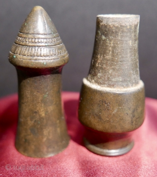 Antique Accoutrements for 'Paan' Chewing(betel nut);  Laos;  brass;  18th-19th c.

These ethnographic items are a collection of antique implements used, long ago,  by devotees of the wildly popular custom  ...