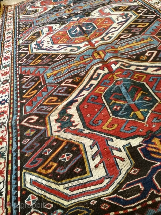 wonderful rare collectible kazak lenkoran circa 1900 size 246x137                        