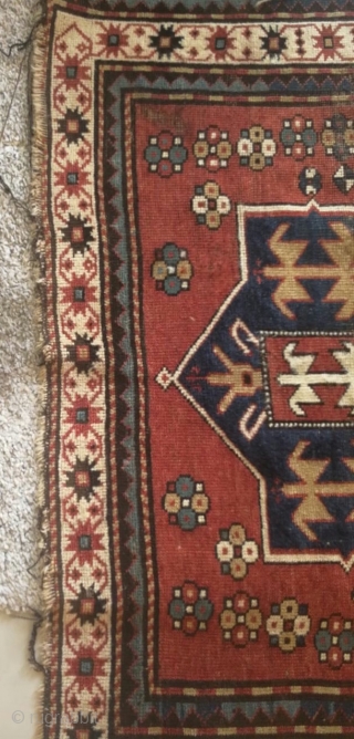 antique caucasian karabagh carpet circa 1900 size 184x124cm low pile                       