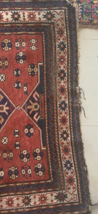 antique caucasian karabagh carpet circa 1900 size 184x124cm low pile                       