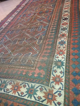 Antique caucasian kazak karabagh rug circa 1900, size 172×83cm.                        
