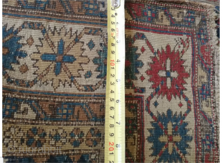 Antique caucasian kuba scatter rug circa 1900, size 150×123cm.                        