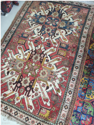 Antique caucasian Armenai kazak tchalabert eagle carpet circa 1900 size 207x135cm                      