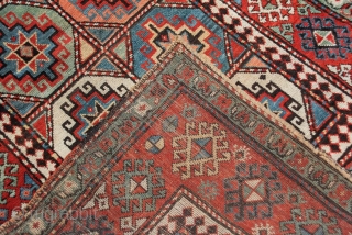 Antique Caucasian Kazak Moghan rug 19th century, size 297x130cm                        