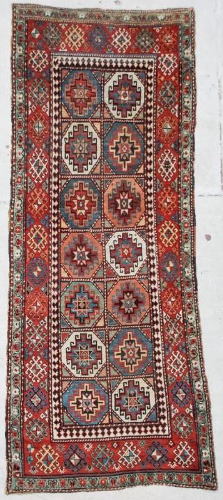 Antique Caucasian Kazak Moghan rug 19th century, size 297x130cm                        
