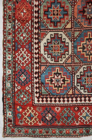 Antique Caucasian Kazak Moghan rug 19th century, size 297x130cm                        
