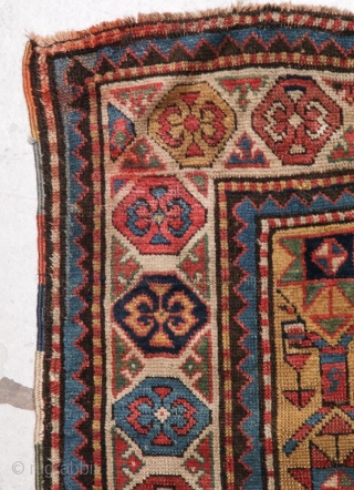 Antique Caucasian Kazak Gendje rug circa 1900, size 198x132cm.                        