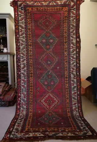 antique caucasian runner circa 1900 size 214x100cm                          