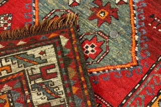 antique caucasian runner circa 1900 size 214x100cm                          