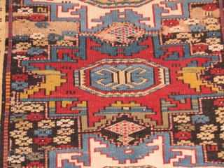 early real antique Lesghi rug.the oldest i ever saw.it was cut but still a great piece for its colours,age,and also for the number of knots it has.top quality weave and wool.a real  ...