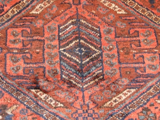 Antique Qashqai?Shiraz?19th Centry Rug.top quality wool,all naturel colours,in good condition for its age.wonderful drawings and the shape is rare because it is squarish.a real collectors item.please feel free to email me.thank you 