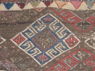 Wonderfull East Anatolian Kilim for people who loves colours..it is in two panels soined to eachother.original.great wool wonderfull,drawings with jijim(cecim) work.please feel free to contac me.thank you      