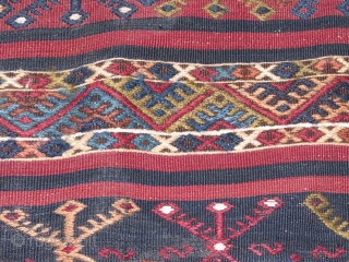 wonderful anatolian kilim.Malatya area.it was used as a grain or storage bag but lately they opened it and was used as a runner.great jijim work.        