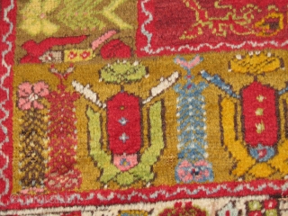 Wonderful Anatolian Prayer Rug.Kirsehir?very good silky soft and shiny wool.late 19th centry or early 20th centry.please feel free to contact me.thank you           