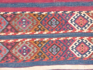 Wonderful Aleppo(Reyhanli)Kilim Runner.19th Cent.Good colours,beautifull drawings and good condition.A few minor damage nothing serious.Please feel free to contact me.Thank you             