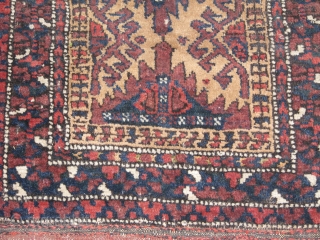 very nice beluch balisht .it has some silk parts on the border.the green and yellow are silk the rest is wool.the ground brown colour is possibly camel hair.wonderfull colours.nice kilim work in  ...