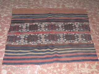 lovely nomadic ala chuval from anatolia.wool and the white is cotton.                      