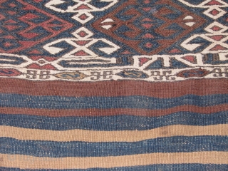 lovely nomadic ala chuval from anatolia.wool and the white is cotton.                      