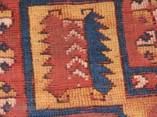 Early Anatolian Rug.Canakkale,Bergama?it is a lovely piece with early colours.great wool.worn out mainly in the middle of the rug and also some holes(damages)but it looks great with the pile parts.the figures are  ...