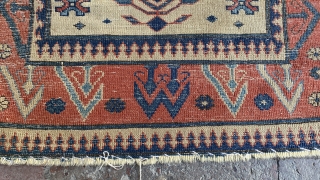 Very unique Caucasian Pinwheel Kazak Rug? Please feel free to contact for more information.Thanks                   