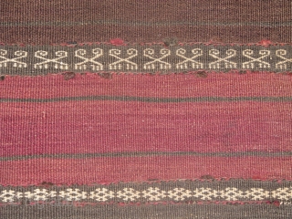 Wonderful Belouch Balisht with original kilim back with wonderful figures and weaving.good , silky wool and good colours.please feel free to contact me.thanks
          