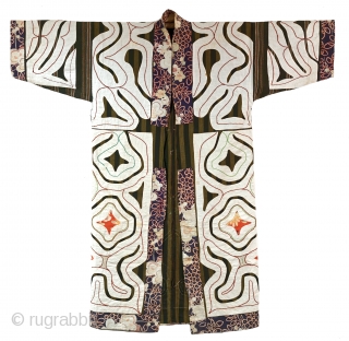 Ainu Robe - Ceremonial Kaparamip Kimono

The Ainu people traditionally used elm-bark to weave garments and accessories. By the late nineteenth century, trade between the Ainu and the mainland Japanese proliferated, increasing the  ...